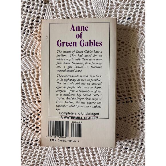 Vintage Anne of Green Gables Paperback - 1985 Watermill Classic Edition - Picture 5 of 5